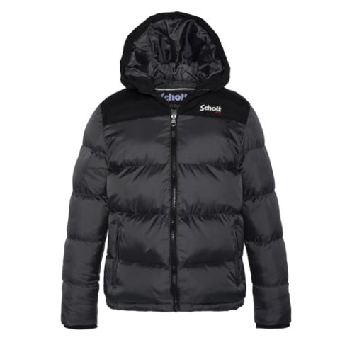 Schott NYC Utah2b Uniseks kinderdonsjack, Antraciet, 10 ans