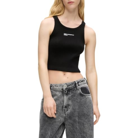 Karl Lagerfeld Jeans, Gebreide tank, zwart, M, zwart, M