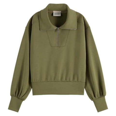 Scotch & Soda Dames Modal Utility Sweatshirt, Washed Military 7357, L