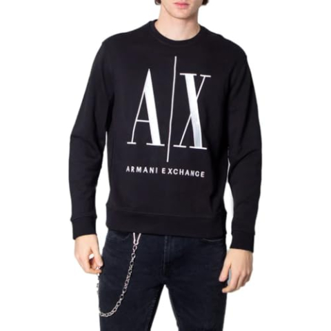 Armani Exchange Icon Sweat sweatshirt voor heren, zwart, L