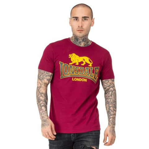 Lonsdale heren t-shirt taverham, Oxblood, M