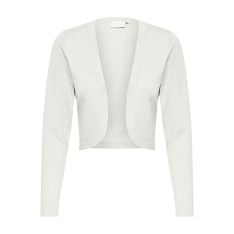 KAFFE Dames Bolero Gebreid Cardigan Sweater Cropped Open Front Dames, Wit - Krijt 50003, L
