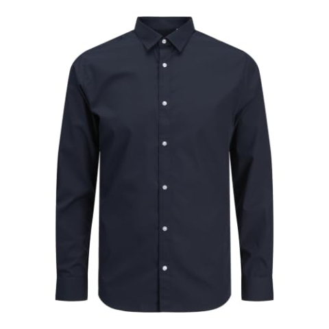 JACK&JONES PLUS Dames Jjjoe Shirt Ls Plain Pls Shirt, navy blazer, 5XL