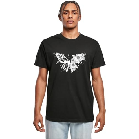 Mister Tee Butterfly White Tee, zwart, XXL