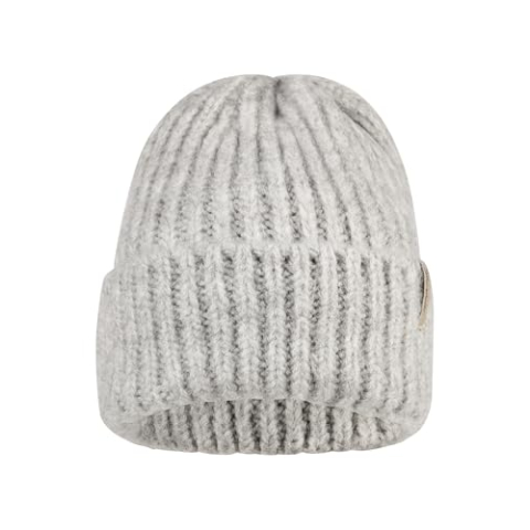 Sterntaler gebreide muts soft touch, zilver gemêleerd., 45