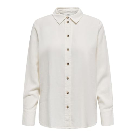Jdy Say L/S Linnen Loose Shirt WVN Noos, wit (snow white), L