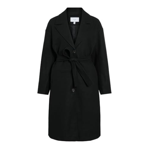Viclaudia L/S Long Coat - Noos, zwart beauty, 44