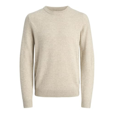 JACK & JONES Jprcclambswool Knit Crew Neck Sn, Zilvervoering., M
