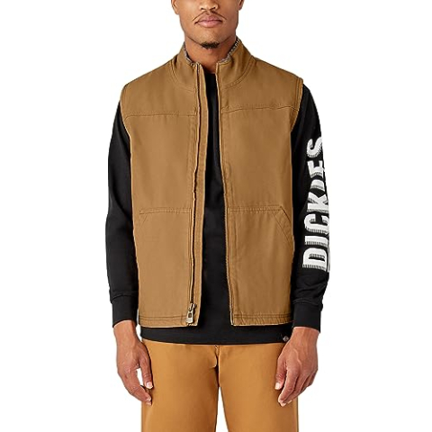 Dickies Heren M Sherpa Gevoerd Vest Work Utility Bovenkleding, Bruine Eend, S, Bruine Eend, S