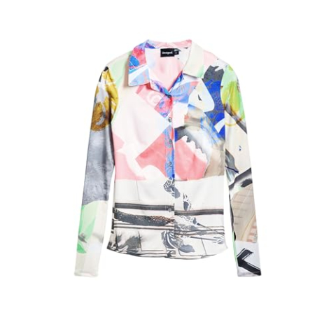 Desigual TS_machenszie T-shirt voor dames, Materiaal afwerking, M