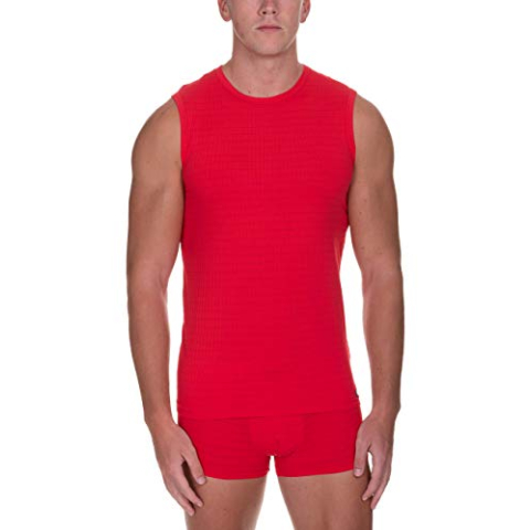 bruno banani heren onderhemd, rood (rood ruitje 1070)., XXL
