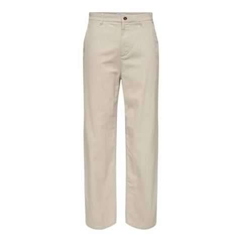 ONSBOB Loose COT LIN 0007 Pant, Zilvervoering., 28W x 32L