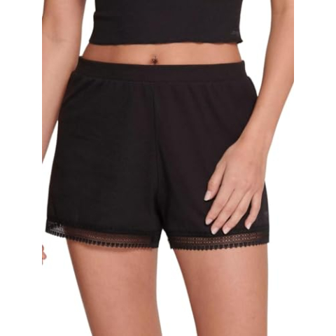 Sloggi Dames Go Geribbelde Shorts Pyjama Bottom, Zwart, XS