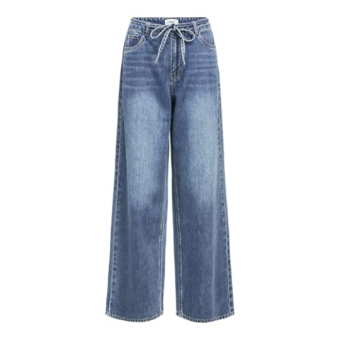 Object Dames Objrosie Mw Wide Jeans Noos, blauw (medium blue denim), S