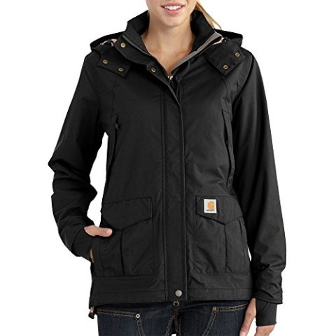 Carhartt Dames Storm Defender Shoreline Jacket (normale en plus maten) bovenkleding, Zwart, L