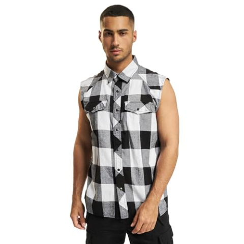 Brandit Herenshirt zonder mouwen, wit/zwart, 4XL