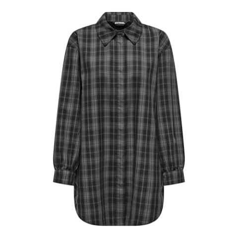 ONLY Dames ONLIMMA L/S OVS Check Shacket XT PNT jas, grijs, L, grijs, L