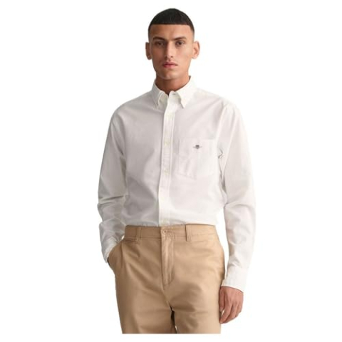 GANT Heren REG Oxford shirt klassiek overhemd, wit, standaard, wit, 4XL