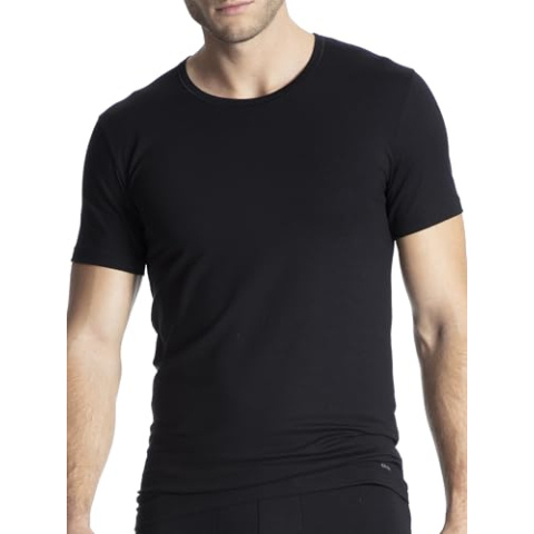 CALIDA Heren Cotton Code T-shirt, zwart, 52/54 NL