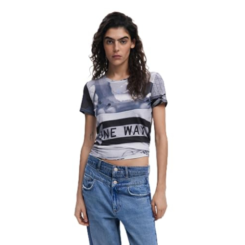 Desigual T-shirt voor dames, Zwart, M