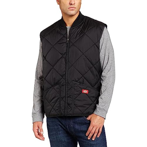 Dickies Diamant gewatteerd vest voor heren, Zwart, L