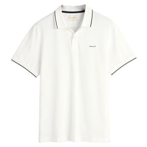 GANT Tipping SS Pique Rugger, wit, XL