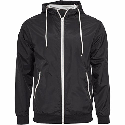 Build Your Brand heren windrunner, zwart/wit, XXL