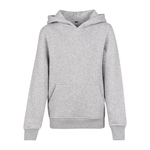 Build Your Brand Sweatshirt met capuchon voor heren, heidegrijs, 122-128