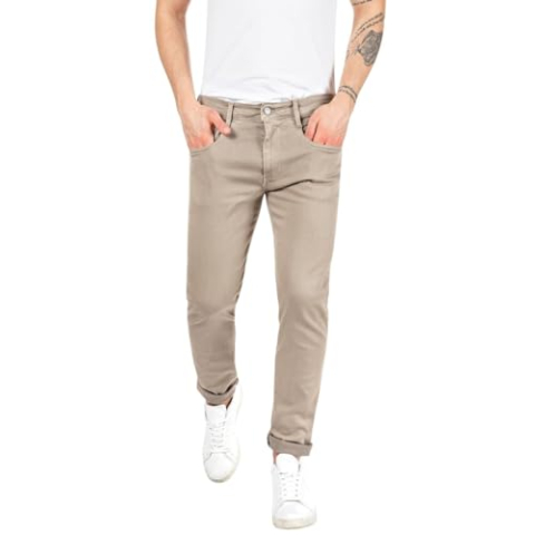 Replay Anbass Hyperflex Colour Xlite Herenjeans, slimfit, 020, zand, 33W / 30L