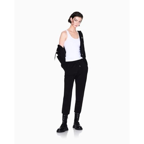 Armani Exchange Icon project voor dames, geborduurd tonaal logo vest, Optisch Wit, L