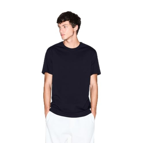 Armani Exchange Heren Essential, Short Loged Band Sleeve T-Shirt, Blauw, M, deep navy, M