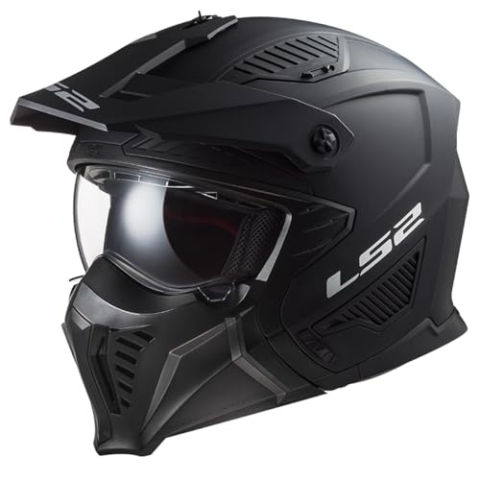 LS2, motorcycle jet and modular helmet DRIFTER solid mat black 2206, L
