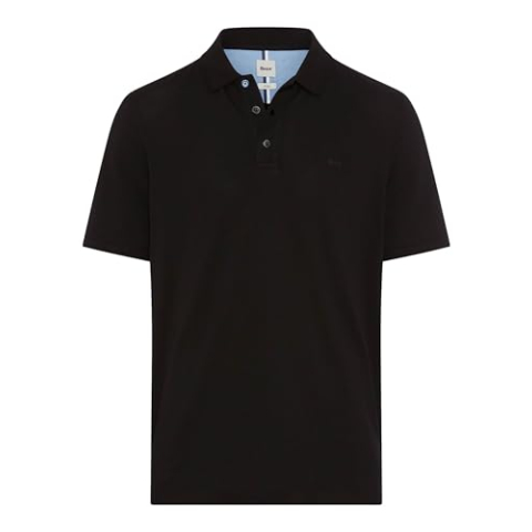 Brax Heren Style Pete Hi-Flex Pique Pique Pima Cotton Basic Poloshirt, zwart, L