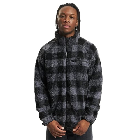 Brandit Teddyfleece jas, grijs/zwart, XL