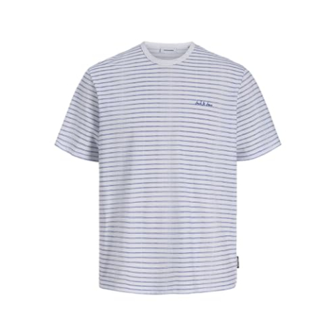 JACK & JONES Jjdevin Daytona Striped Tee Ss Cn Jnr, wit (bright white), 164