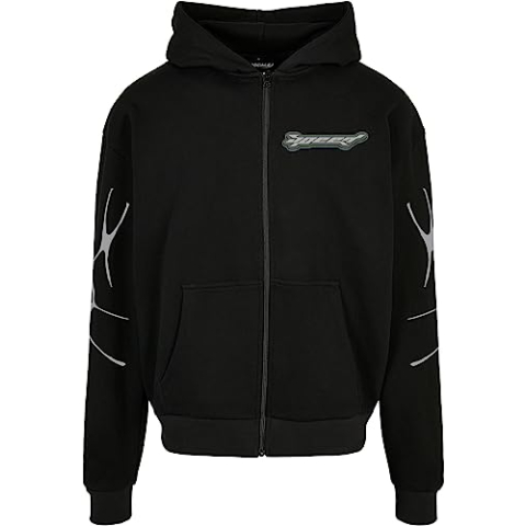 Mister Tee Speed Logo Zip Jacket Capuchontrui voor heren, zwart, XXL
