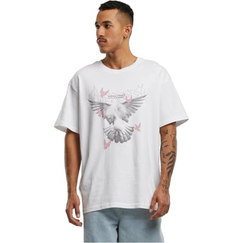 Mister Tee Unisex T-shirt Doves Oversize Tee White XL, wit, XL