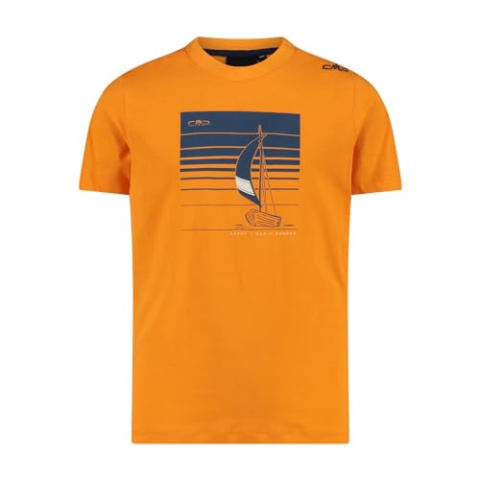 CMP T-shirt van katoenen jersey, uniseks, Flame-bluesteel, 110