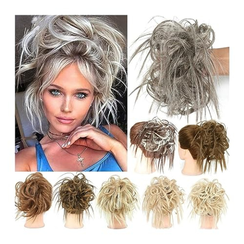 Bun Haarstukje Synthetische Knot Extensions Warrige Updo Messy Bun Haar Stuk Krullend Elastisch Haar Scrunchies Krullend Chignon Paardenstaart Haarstukjes for Vrouwen Haar Bun Scrunchies (Color : 12H