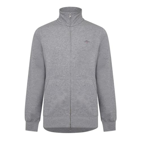 GANT Heren Normaal Sweatshirt Met Schildrits, Grey, 3XL