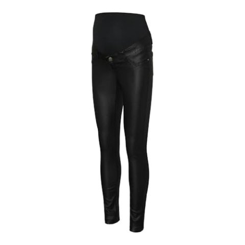MAMA.LICIOUS Mlsantos Slim Coated Hb Jeans Noos, zwart, 31W / 32L