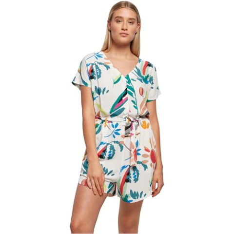Urban Classics Dames Dames Dames Short Viscose Riem Jumpsuit T-Shirt, Witesandfruity, 3XL