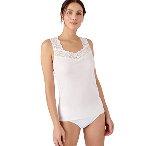 Damart - Thermolactyl zijdezachte tanktop voor dames, Lichtroze, M