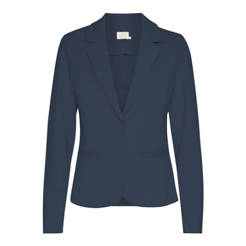Kaffe Damesblazer jersey single-breasted Notch Lapel Regular Fit lange mouwen dames, Midnight Marine, XXL