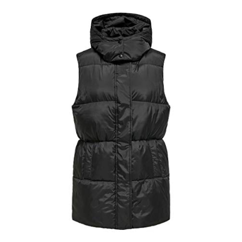 ONLY dames gewatteerd vest Onldemy gewatteerde taille coat Otw Noos, Zwart, XS