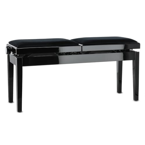 GEWA Pianobank Deluxe Double, zwart hoogglans