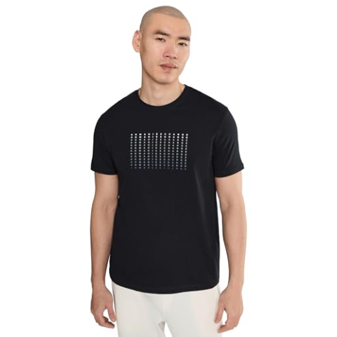 Armani Exchange Heren Effen 3D Gedrukt Front Logo T-Shirt, Blauw, S