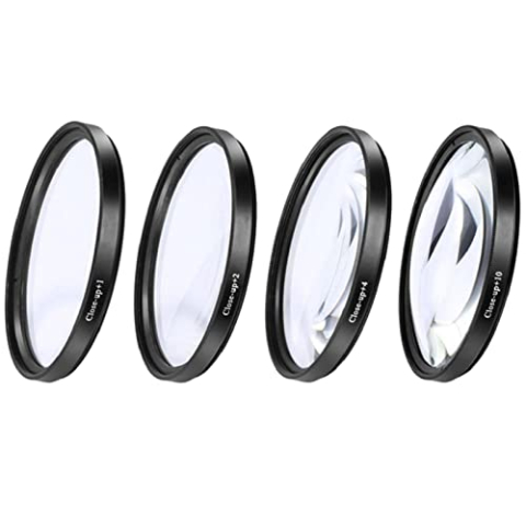 Close-up Filter Kit +1+2+4+10 Lens Set voor Digitale Camera's 82mm, Transparant