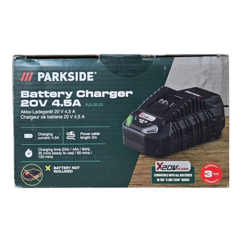 PARKSIDE Lader »PLG 20 C3«, 120 Watt, 4.5 A - 30 min oplaadtijd X 20 V Team