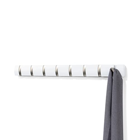 Umbra Flip wandkapstok met 8 Haken, Hout, Wit
